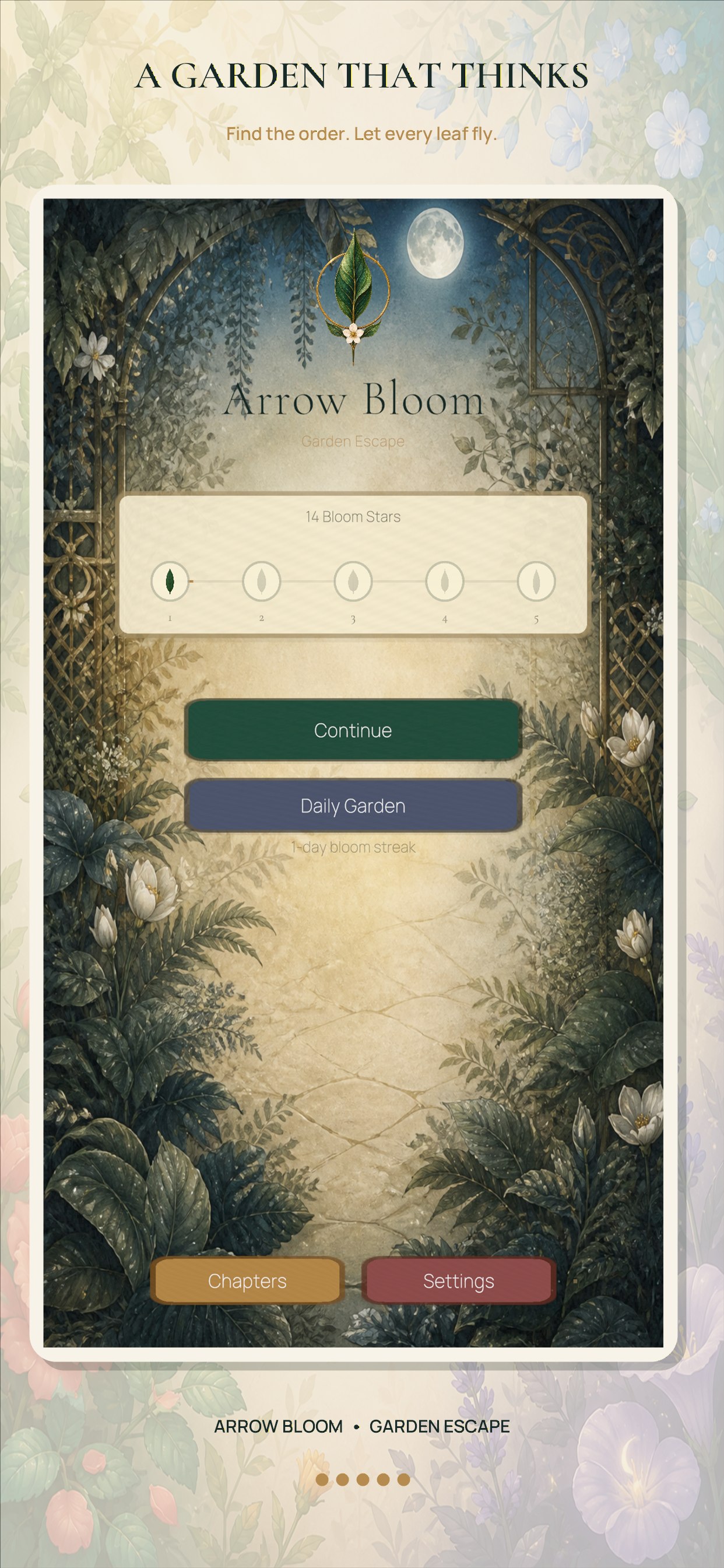 Arrow Bloom chapter garden screen